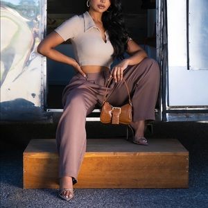 PLT. High waist cigarette pants. Size 6. Never worn